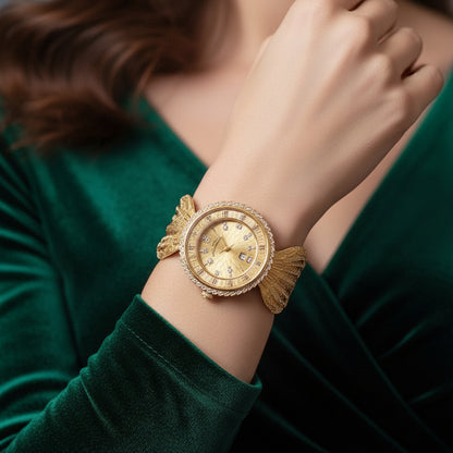 Reloj Mariposa Dorado Mujer